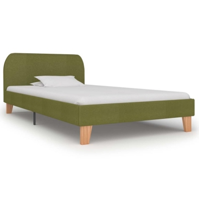Estructura de cama de tela verde 90x200 cm