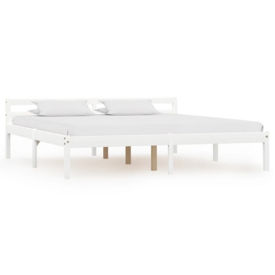 Estructura de cama de madera maciza de pino blanco 160x200 cm