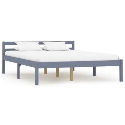 Estructura de cama de madera maciza de pino gris 140x200 cm