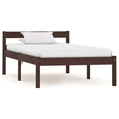 Estructura de cama madera maciza pino marrón oscuro 100x200 cm