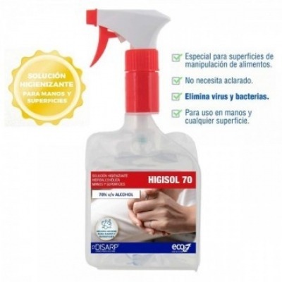 Pulverizador hidroalcohólico 70 % para Manos y Superficies 0.5 L ( eliminina VIRUS )