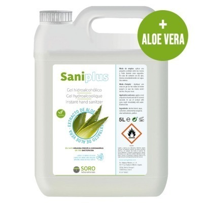 SANIPLUS- Gel Hidroalcohólico norma UNE-EN 14476 VIRUCIDA - L