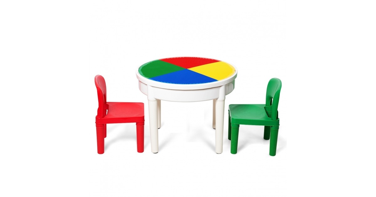 Juego de Mesa 2 Sillas para Ninos Mesa Actividad Infantil con 300 Bloques Multiusos para Jugar Arena y Agua en Muebles para ninos Grupodecompras