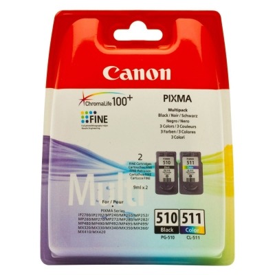 CANON PG510 NEGRO + CL511 TRICOLOR MULTIPACK ORIGINAL 2970B010