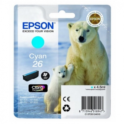 EPSON T2612 (26) CYAN CARTUCHO DE TINTA ORIGINAL C13T26124010
