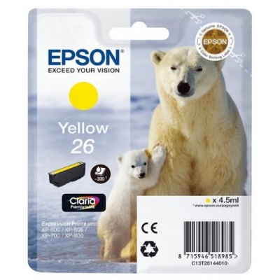 EPSON T2614 (26) AMARILLO CARTUCHO DE TINTA ORIGINAL C13T26144010
