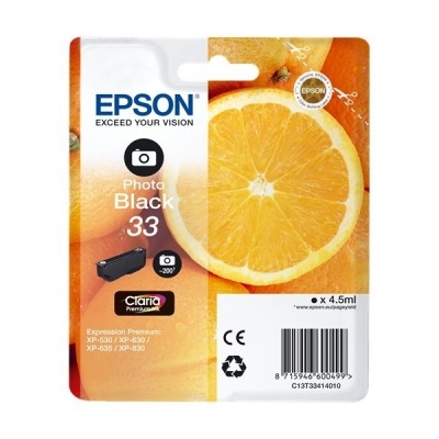 EPSON T3341 (33) NEGRO PHOTO CARTUCHO DE TINTA ORIGINAL C13T33414012