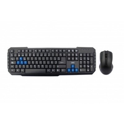 3GO COMBODRILEW2 Combo Raton + Teclado Multimedia USB Inalambricos Drile Negro