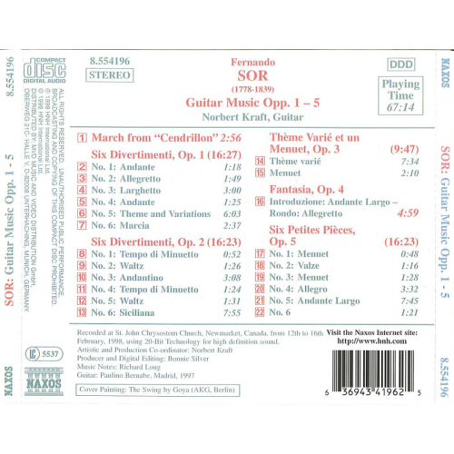 Sor - Guitar Music Opp. 1-5