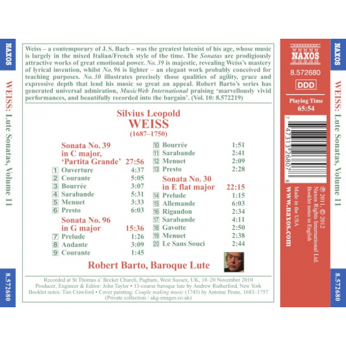 Weiss: Lute Sonatas, Volume 11