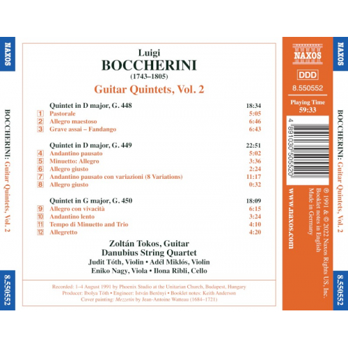 Boccherini: Guitar Quintets G. 448,449 & 450