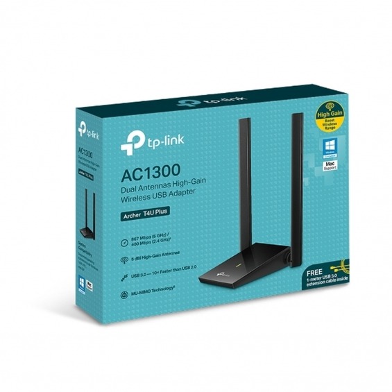 TP-LINK Archer T4U Plus Tarjet Red WiFi AC1300 USB