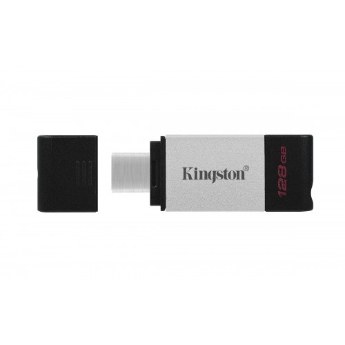 Kingston Technology DataTraveler 80 unidad flash USB 128 GB USB Tipo C 3.2 Gen 1 (3.1 Gen 1) Negro, Plata