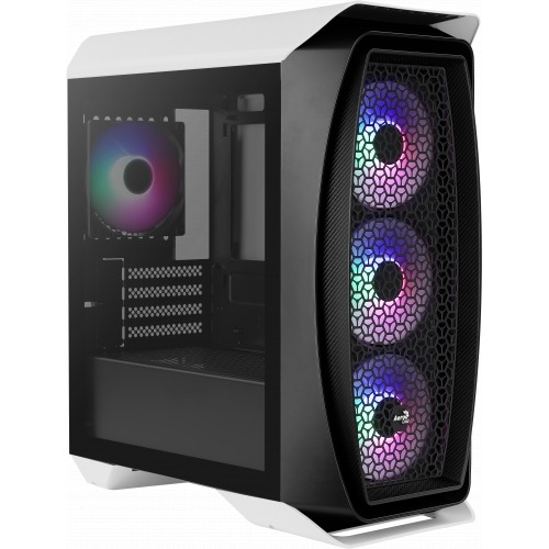 AEROCOOL AERO ONE MINI FROST WHITE MATX, 4x12CM FROST-RGB FANS, TEMPERED GLASS, FRONT MESH, FULL WATERCOOLING SUPPORT