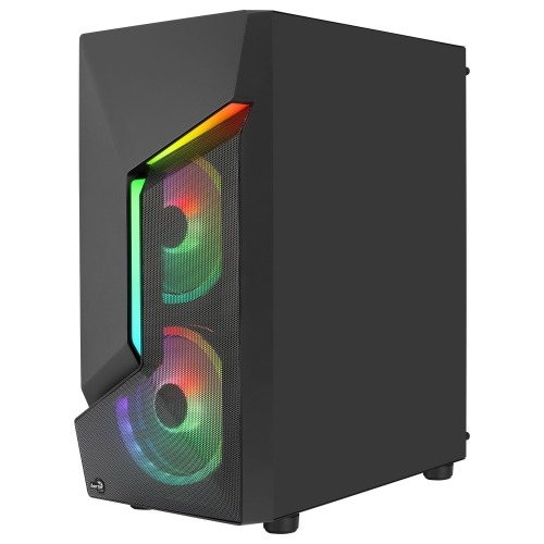 Aerocool SCAPEBKV3 Caja Gaming ATX Frontal RGB LED Cristal Templado 3xVentiladores ARGB Negro