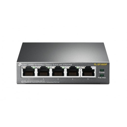 TP-LINK TL-SF1005P No administrado Fast Ethernet (10/100) Energía sobre Ethernet (PoE) Negro