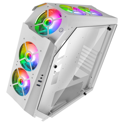 Mars Gaming MC51W Caja PC Gaming ATX Doble Cristal Templado 5xVentilador RGB Blanco