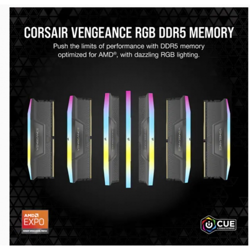 MEMORIA CORSAIR DDR5 64GB 2X32GB PC5200 VENGEANCE RGB CMH64GX5M2B5200Z40K