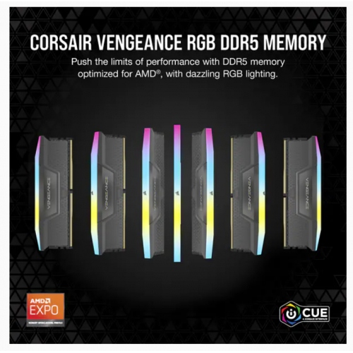 MEMORIA CORSAIR DDR5 32GB 2X16GB PC5200 VENGEANCE RGB CMH32GX5M2B5200Z40K