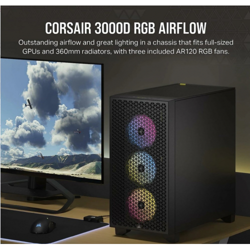 CAJA CORSAIR 3000D RGB AIRFLOW MID-TOWER NEGRA CC-9011255-WW