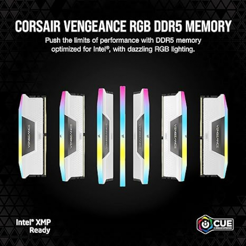 MEMORIA CORSAIR DDR5 64GB 2X32GB PC5600 VENGEANCE RGB BLANCA CMH64GX5M2B5600C40W