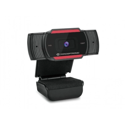 Amdis 1080p Full Hd Webcam With Microphone Camara Web 1920 X 1080 Pixeles Usb 2.0 Negro, Rojo