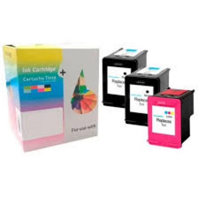 Inkpro Cartucho de Tinta Compatible con HP 302XL Negro/Tricolor Pack 3