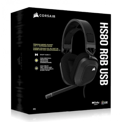 Corsair HS80 RGB USB Auriculares Gaming 7.1 Negros