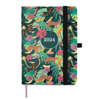 Agenda Diária A6 2024 Finocam Design com Elástico Selva 881563524 M4 ( Agendas e Blocos ) -