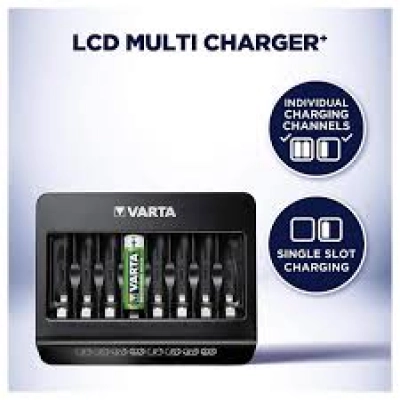 Varta Cargador de Pilas Recargables AA / AAA con 8 Ranuras y Pantalla LCD