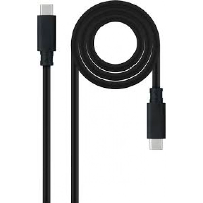 Nanocable Cable USB 3.2 Gen2x2 20Gbps 5A/100W 4K/60Hz USB-C Macho/Macho 50cm Verde Azulado/Negro