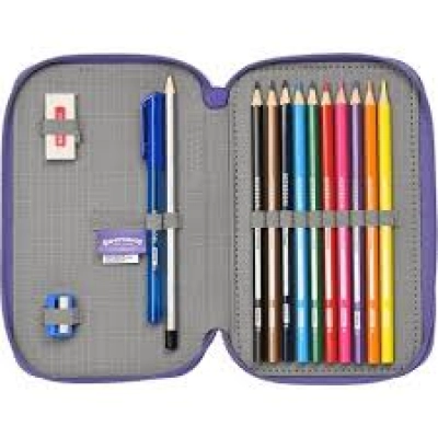 Plumier Doble Superthings Guardians Of Kazoom Morado Amarillo (28 Piezas)