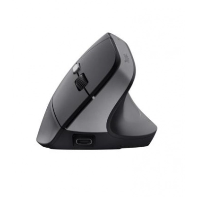 Trust Bayo II Ratón Vertical Inalámbrico Óptico para Mano Derecha 2400 DPI Negro