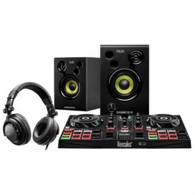 Kit Controlador DJ + Colunas Monitor + Auscultadores HERCULES DJLearning Kit