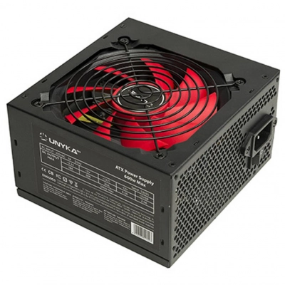 Fonte de Alimenta��o UNYKACH ATX 700W Gaming (700 W - ATX - Preto, Vermelho)