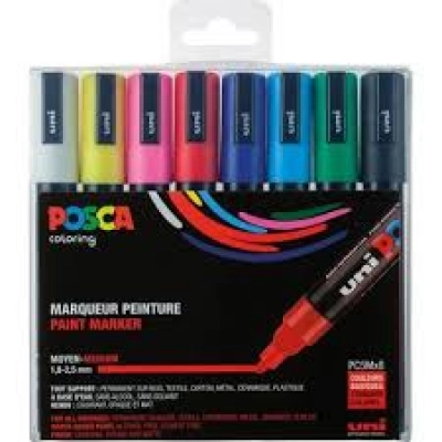 Estuche 8 Rotuladores Posca M5 Uni-ball Colores Metálicos