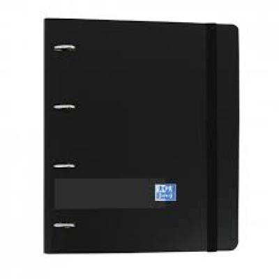 Carpeta anillas + Recambio 100 hojas cuadrícula 5X5 + Polyfoam A4 Oxford color negro