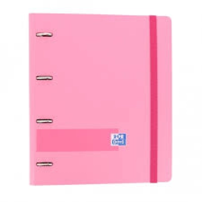 Carpeta anillas + Recambio 100 hojas cuadrícula 5X5 + Polyfoam A4 Oxford color rosa chicle
