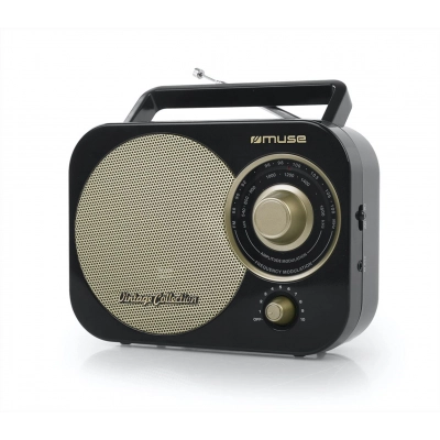 Rádio MUSE M-055 RB Preto e Dourado