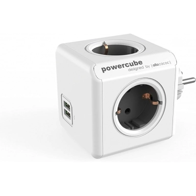 PowerCube Original USB 4 Tomas + 2 USB Gris