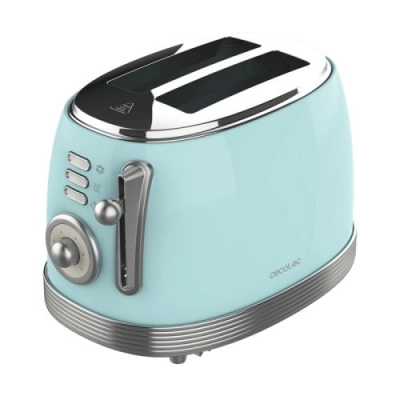 Cecotec Vintage 800 Light Blue Tostadora Doble Ranura Extra Ancha 850W