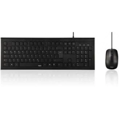 Hama Cortino Kit Teclado + Ratón con Cable Negro