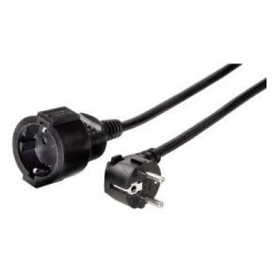 Hama Cable de Alimentación Alargador Schuko 2m Negro