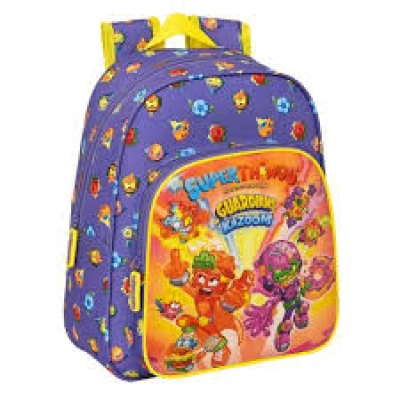 Mochila Escolar Superthings Guardians Of Kazoom Morado Amarillo (27 X 33 X 10 Cm)