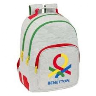 Mochila Escolar BENETTON Pop Cinzento 32 x 42 x 15 cm
