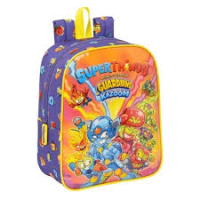 Mochila Escolar Superthings Guardians Of Kazoom Morado Amarillo (22 X 27 X 10 Cm)