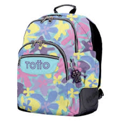 Mochila escolar Rayol Totto flores hawaianas 19 L