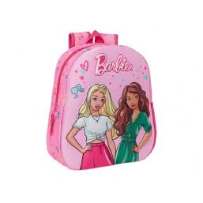 Mochila Escolar 3D Barbie Rosa
