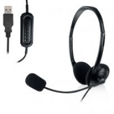 EWENT EW3568 Auricular USB+micrófono cable 2,1m