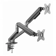 Gembird Brazo Monitor Doble Ajustable Gris
